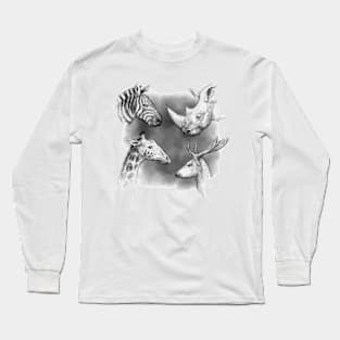 Sketchuy Animal Drawing Long Sleeve T-Shirt